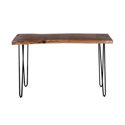 Alaterre Furniture Hairpin Natural Brown Live Edge Media Console Table Metal And Wood 2 Alaterre Furniture Hairpin Natural Brown Live Edge Media Console Table Metal And Wood - Image 2