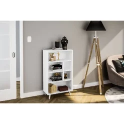 40.75" Sidney 4 Shelf Bookshelf White - Polifurniture -Living Space Shop GUEST 1a14eb9a bdbf 46e5 bcf8 e342b40b1f28
