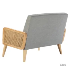 Criss Velvet Loveseat Rattan Armrest 2-Seater Tufted Back Sofa Contemporary Loveseat For Living Room | Karat Home -Living Space Shop GUEST 1a877b5b 187e 4df2 8ff6 3c4b032a7743