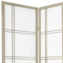 6 Ft. Tall Double Cross Shoji Screen - Special Edition - Gray (4 Panels)