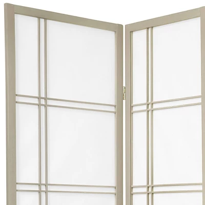 6 Ft. Tall Double Cross Shoji Screen - Special Edition - Gray (4 Panels) 1 6 Ft. Tall Double Cross Shoji Screen - Special Edition - Gray (4 Panels)