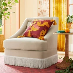 Best Seller 17 Alberhill Velvet Accent Chair With Fringe - Opalhouse™ Designed With Jungalow™