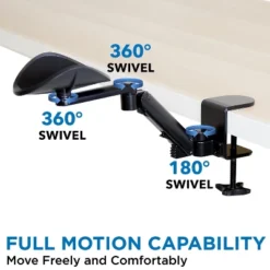 Mount-It! Height Adjustable Arm Rest For Desk | Ergonomic Computer Desk Arm | Full Motion Elbow Support W/ Clamp-On Base | Steel Construction | Black -Living Space Shop GUEST 1ce1a4ba 2f5c 46ca 9c26 7e6e291d1915