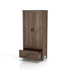 Nurembo 1 Drawer Wardrobe Closet Distressed Walnut - HOMES: Inside + Out -Living Space Shop GUEST 1cffac1b 4d43 4246 ba00 dcd7f34704bd