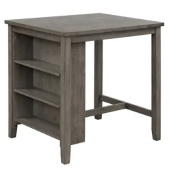 3-Piece Counter Height Dining Table Set With Storage Shelf And Padded Stools-ModernLuxe -Living Space Shop GUEST 1d40bca8 edc4 4602 b8a6 d2c126f8ddc3