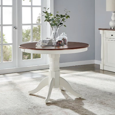 Shelby Round Dining Table Distressed White - Crosley 1 Shelby Round Dining Table Distressed White - Crosley