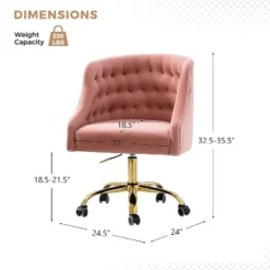 Anika Home Office Task Chair Velvet Tufted Swivel Adjustable Swivel 360 Degree Wheels | Karat Home 24 Anika Home Office Task Chair Velvet Tufted Swivel Adjustable Swivel 360 Degree Wheels | Karat Home -Living Space Shop GUEST 1e0b9073 46a1 480a bc02 5b1c3775594d