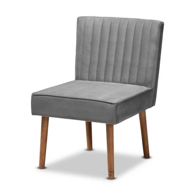 Alvis Velvet Upholstered And Wood Dining Chair - Baxton Studio 11 Alvis Velvet Upholstered And Wood Dining Chair - Baxton Studio - Image 11