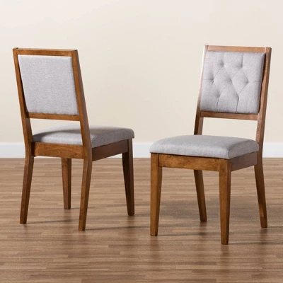 2pc Gideon Wood Dining Chair Set - Baxton Studio 7 2pc Gideon Wood Dining Chair Set - Baxton Studio - Image 7
