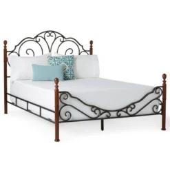 Reagan Graceful Scroll Bronze Iron Bed - Inspire Q -Living Space Shop GUEST 1f917b5f 4869 4633 8f9e 6822f44b3707