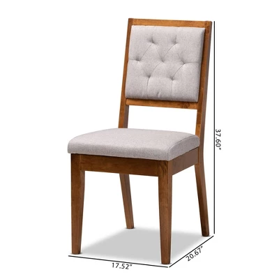 2pc Gideon Wood Dining Chair Set - Baxton Studio 8 2pc Gideon Wood Dining Chair Set - Baxton Studio - Image 8