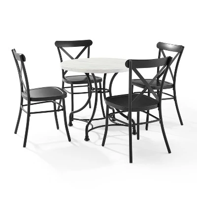 5pc 32" Madeleine Dining Set Matte Black - Crosley 1 5pc 32" Madeleine Dining Set Matte Black - Crosley