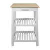 Sunrise Kitchen Island With Harvest Hardwood Top White/Natural - Flora Home