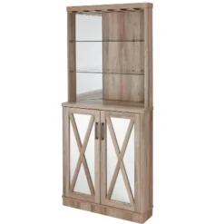 Home Source Grey Wash Corner Bar Cabinet With Mirrored Panels 18 Home Source Grey Wash Corner Bar Cabinet With Mirrored Panels -Living Space Shop GUEST 2293c032 56cc 433f 9613 0df81ac19996