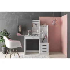 Hannah Vanity With Mirror White - Polifurniture -Living Space Shop GUEST 22f3ee0e b3d3 40e0 91f7 bb7ebea5aaaf