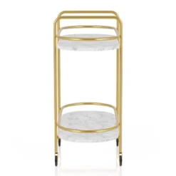 Madronas Serving Carts With Faux Marble Gold Coating/White - MiBasics 7 Madronas Serving Carts With Faux Marble Gold Coating/White - MiBasics -Living Space Shop GUEST 22faf196 810d 4079 959b 96f9ad17e6e4