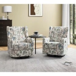 Set Of 2 Bernd Comfy Manual Swivel Glider Recliner With Built-in S-spring And Metal Base | KARAT HOME -Living Space Shop GUEST 23c43f39 9dc8 4f1e a1ed 945ab72d919f