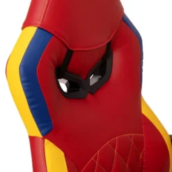 Emma And Oliver Faux Leather Ergonomic Designer Back Gamer Chair With Diamond Stitch, Lumbar Support & Padded Arms In Red, Blue & Yellow -Living Space Shop GUEST 243f1116 b90e 459b a887 3661ee70cfea