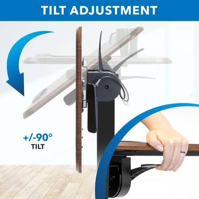 Mount-It! Height Adjustable Overbed Desk And Table With Tilting Tabletop | Overbed Medical Table With Wheels | Dark Walnut 5 Mount-It! Height Adjustable Overbed Desk And Table With Tilting Tabletop | Overbed Medical Table With Wheels | Dark Walnut - Image 5