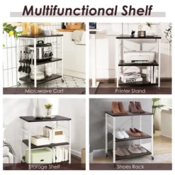 Costway 3-Tier Kitchen Baker's Rack Microwave Oven Storage Cart W/ Hook 16 Costway 3-Tier Kitchen Baker's Rack Microwave Oven Storage Cart W/ Hook -Living Space Shop GUEST 2515d684 796e 4353 9f80 cc9a6ccc401b