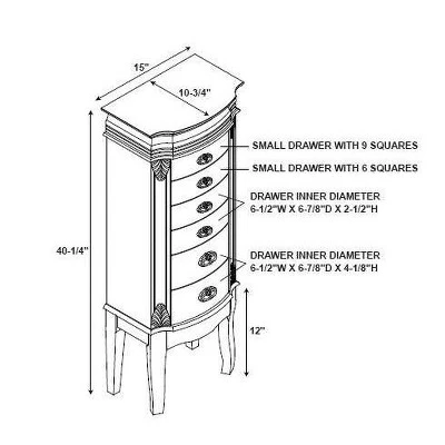 Verona Italian Influenced Jewelry Armoire Espresso - Powell Company 13 Verona Italian Influenced Jewelry Armoire Espresso - Powell Company - Image 13
