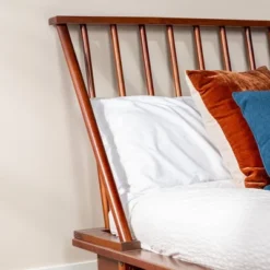 Boho Solid Wood Spindle Platform Bed - Saracina Home -Living Space Shop GUEST 25c48dee c55c 4d11 acb3 98c5359f0380