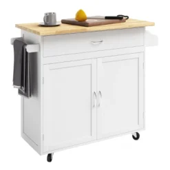 Kitchen Island With Spice Rack And Storage Cabinet – Rolling Cart With Drawers To Use As Coffee Bar, Microwave Stand Or Storage By Lavish Home (White) -Living Space Shop GUEST 25e646de f385 4d9f 892b b34429350c4c