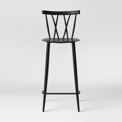 Set Of 2 Becket Metal X Back Barstool Black - Project 62™ 2 Set Of 2 Becket Metal X Back Barstool Black - Project 62™ - Image 2