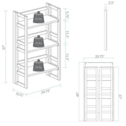 37" Folding Student Bookcase - Flora Home 13 37" Folding Student Bookcase - Flora Home -Living Space Shop GUEST 2798506d 12cb 4fc1 bbcd aae304cb47b0