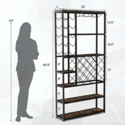 Costway Industrial Wine Rack Multi-purpose Freestanding Bakers Rack With Glass Holder 11 Costway Industrial Wine Rack Multi-purpose Freestanding Bakers Rack With Glass Holder -Living Space Shop GUEST 27c34630 2785 4800 b86d 269480eaf546