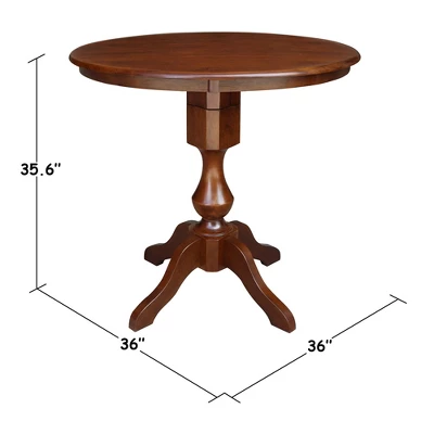 36" Opal Round Top Pedestal Table Counter Height Espresso - International Concepts 2 36" Opal Round Top Pedestal Table Counter Height Espresso - International Concepts - Image 2