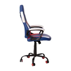 Emma And Oliver Faux Leather Ergonomic High Back Gaming Chair With Adjustable Seat Height, Lumbar Support And Padded Arms In Red, White & Blue -Living Space Shop GUEST 28347312 7bf9 4c05 b790 c001db14d4c7