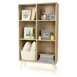 55.24" Bookcase With Adjustable Shelving - Humble Crew -Living Space Shop GUEST 2844b25e bb3f 4667 a431 57b04506ae05