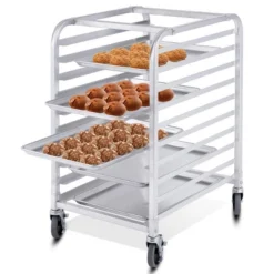 Costway 10 Sheet Aluminum Bakery Rack Silver Commercial Cookie Bun Pan Kitchen W/Wheel 15 Costway 10 Sheet Aluminum Bakery Rack Silver Commercial Cookie Bun Pan Kitchen W/Wheel -Living Space Shop GUEST 28994d47 6e9e 4c09 a21c fb20416dbb34