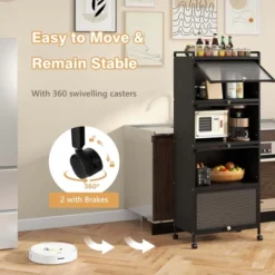 Costway 5-Tier Kitchen Baker's Rack Storage Cabinet Mobile Microwave Stand Flip-up Doors 15 Costway 5-Tier Kitchen Baker's Rack Storage Cabinet Mobile Microwave Stand Flip-up Doors -Living Space Shop GUEST 292a52b7 47b2 4f14 b246 c22b8df21990