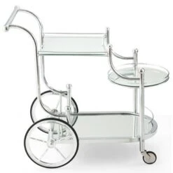 Costway Kitchen Cart Tea Cart Glass Shelves & Metal Frame With Wheels -Living Space Shop GUEST 29593d88 dac6 45c4 93af 069462c7291b