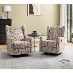 Set Of 2 Bernd Comfy Manual Swivel Glider Recliner With Built-in S-spring And Metal Base | KARAT HOME -Living Space Shop GUEST 29640033 8343 469c ae0d e16c6ee4b5e3