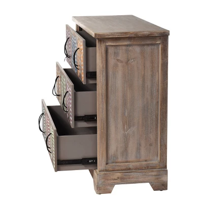 Key West Three Drawer Chest Flipflop Design Gray - StyleCraft 2 Key West Three Drawer Chest Flipflop Design Gray - StyleCraft - Image 2