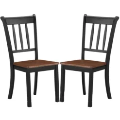 Costway Set Of 2 Wood Dining Chair High Back Kitchen Whitesburg Side Chair BlackWhite -Living Space Shop GUEST 2b28ae80 d9bc 4c22 8e54 cbff9c8f3b09