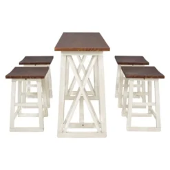 Rustic Wood Counter Height 5-Piece Dining Set With 4 Stools - ModernLuxe 15 Rustic Wood Counter Height 5-Piece Dining Set With 4 Stools - ModernLuxe -Living Space Shop GUEST 2b920427 a70d 45ba 9818 1ae646dcd210