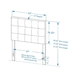 Glenwillow Home Upholstered Headboard With 26" Tall Panel -Living Space Shop GUEST 2c87687f a387 43b6 a24d 904bf04087bd