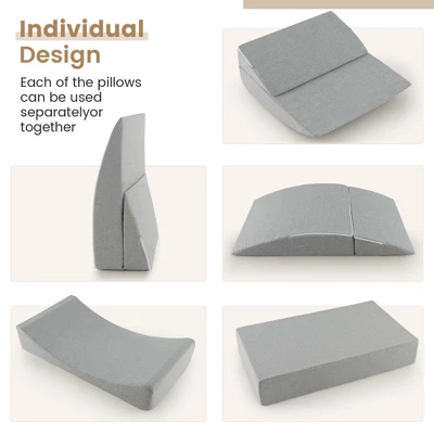 Costway 4-in-1 Convertible Folding Sofa Bed Floor Futon Sleeper Couch Chair Single Grey 8 Costway 4-in-1 Convertible Folding Sofa Bed Floor Futon Sleeper Couch Chair Single Grey - Image 8