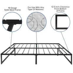 Flash Furniture 14 Inch Metal Platform Bed Frame - No Box Spring Needed With Steel Slat Support And Quick Lock Functionality -Living Space Shop GUEST 2e9b91cb 498e 45f8 9075 4996106dd6b0
