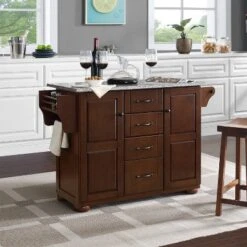 Eleanor Kitchen Island With Solid Granite Top Mahogany - Crosley -Living Space Shop GUEST 2f74b5cb e88e 4e1a 899e 58a05cda418e