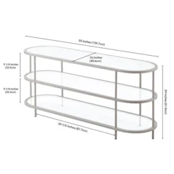 Satin Nickel Oval TV Stand - Henn&Hart -Living Space Shop GUEST 2faf5dbc 5545 4bb8 aa0c 2d6be19e5e07