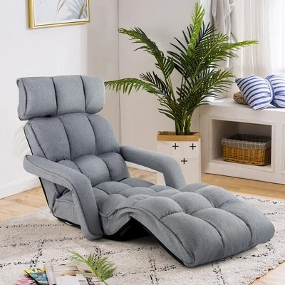 Costway 6-Position Adjustable Floor Chair For Adults Foldable Lazy Sofa For Living Room 1 Costway 6-Position Adjustable Floor Chair For Adults Foldable Lazy Sofa For Living Room
