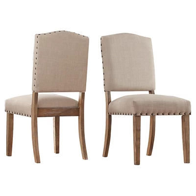 Set Of 2 Cobble Hill Nailhead Accent Dining Chair Wood - Inspire Q 1 Set Of 2 Cobble Hill Nailhead Accent Dining Chair Wood - Inspire Q