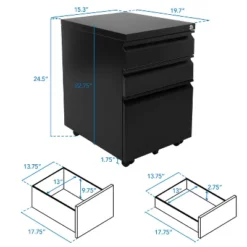 Mount-It! Mobile File Cabinet With 3 Drawers, Under Desk Rolling Storage , Black -Living Space Shop GUEST 30d8c42b 241a 4045 bd48 a3bde99500bf