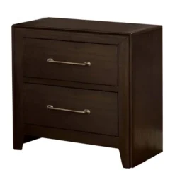 Nightstand With 2 Drawers And Metal Bar Pulls - Benzara -Living Space Shop GUEST 31aa5fda 7da6 4a5f b374 47ae5856f761