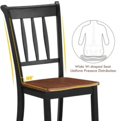 Costway Set Of 2 Wood Dining Chair High Back Kitchen Whitesburg Side Chair BlackWhite -Living Space Shop GUEST 31e1e530 25e9 45eb b23a 9385a2f20a3b